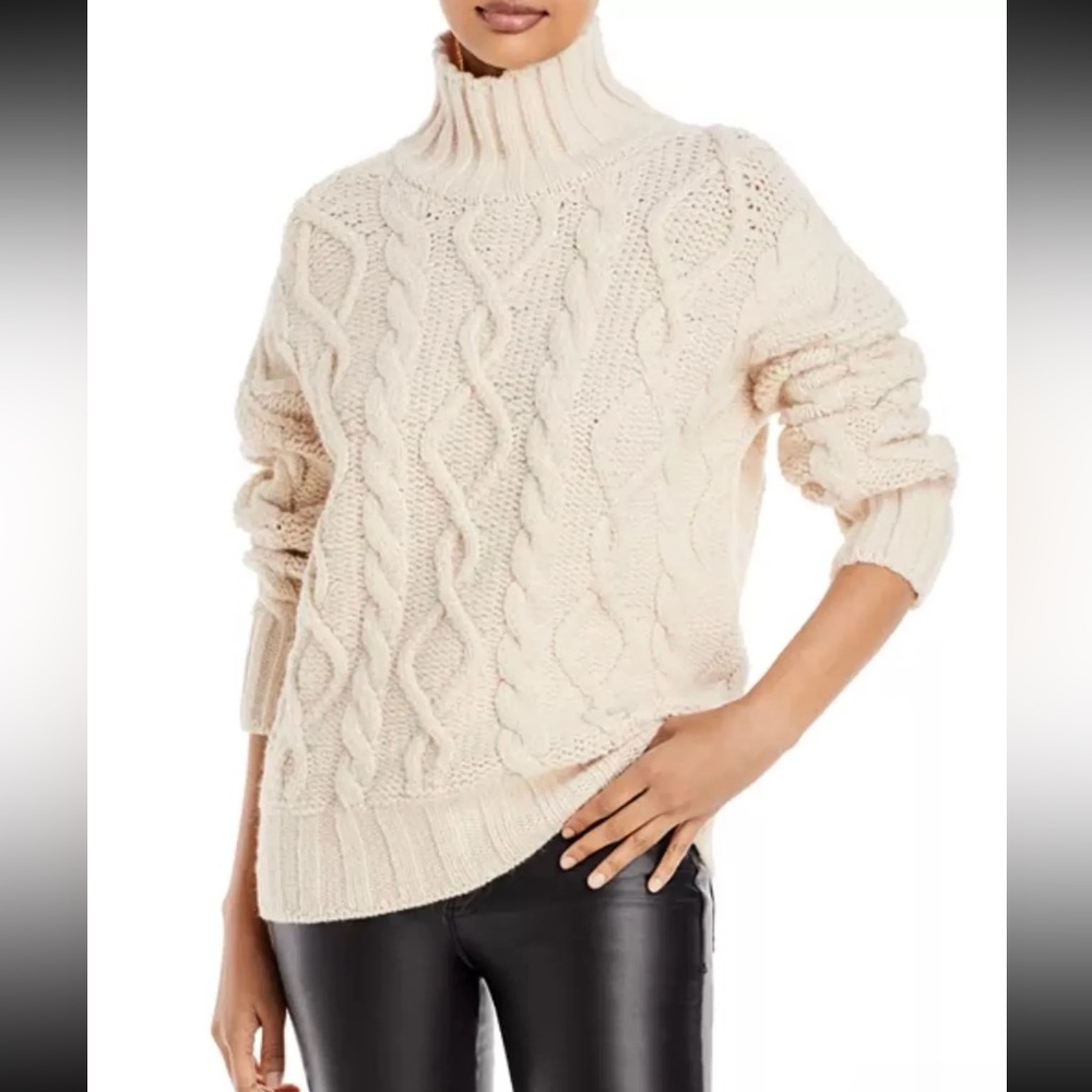 Vanessa Bruno Sahel Cable Knit Sweater Medium Made in Italy 23% Wool 10% Alpaca